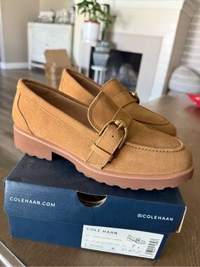 Cole Haan Women's Giana Buckle Loafers CH Golden Hney SDE W32035